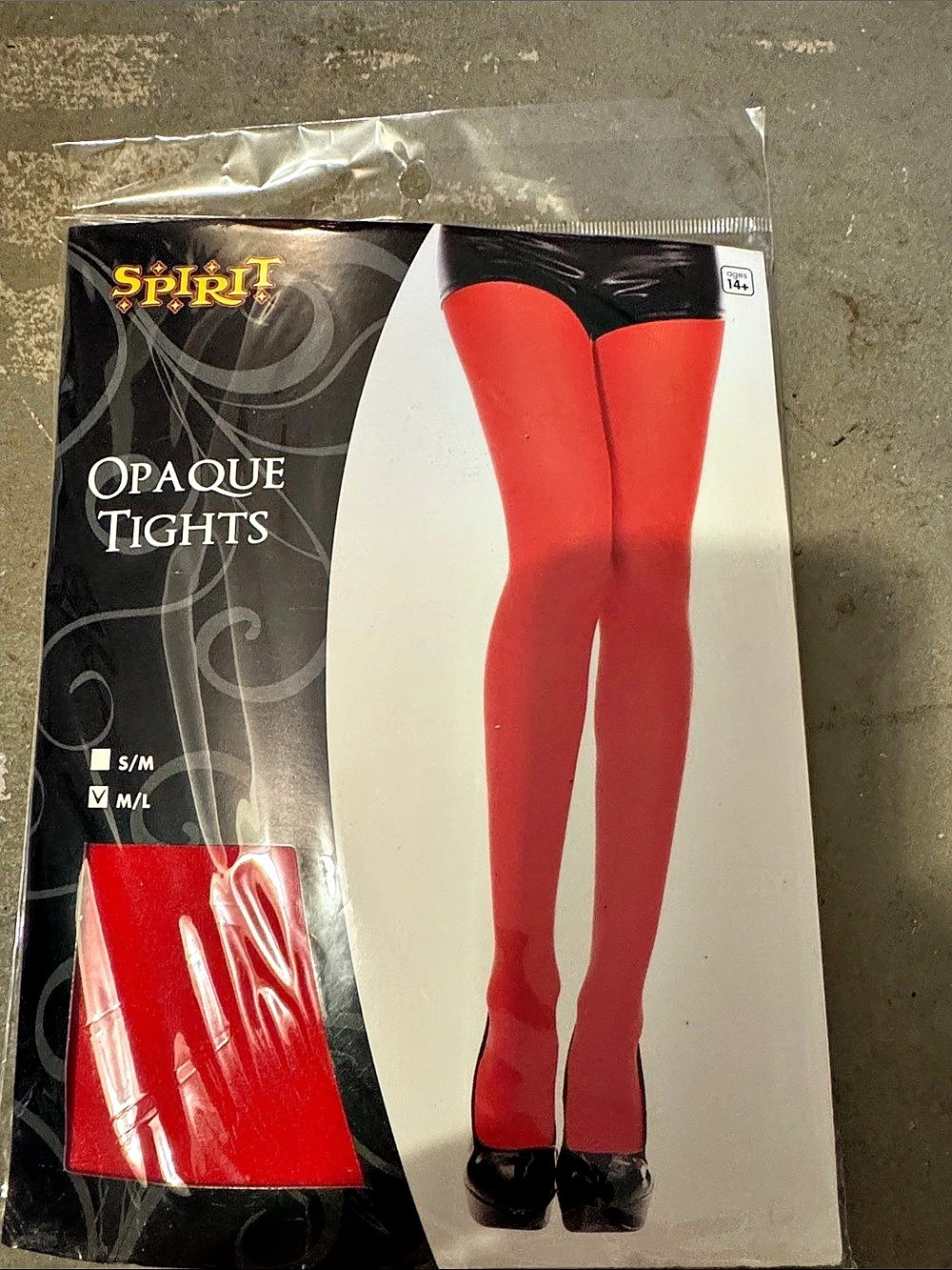 Spirit Opaque Tights Red Size M/L NWT